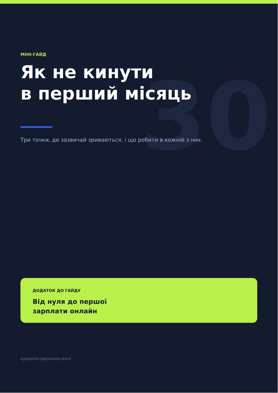 Міні-гайд «Як не кинути в перший місяць»